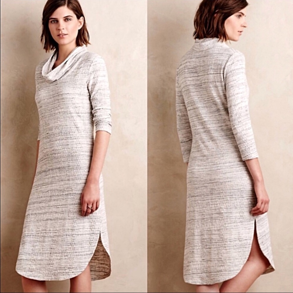 Anthro Saturday Sunday gray cowled chemise dress S